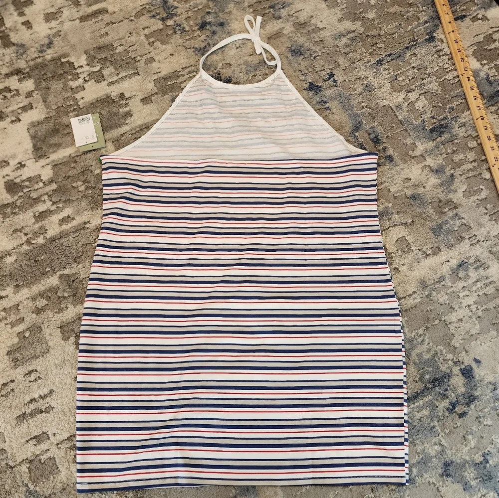 NWT Smiley × H&M halter striped dress.  Size 3XL. Cotton Spandex. - Picture 3 of 11